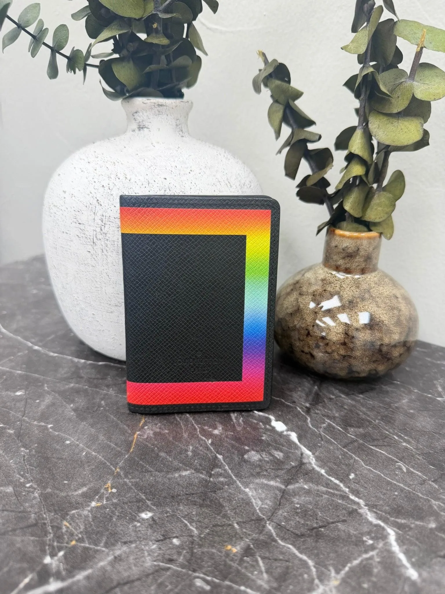 Louis Vuitton Black Taiga Rainbow Pocket Organizer