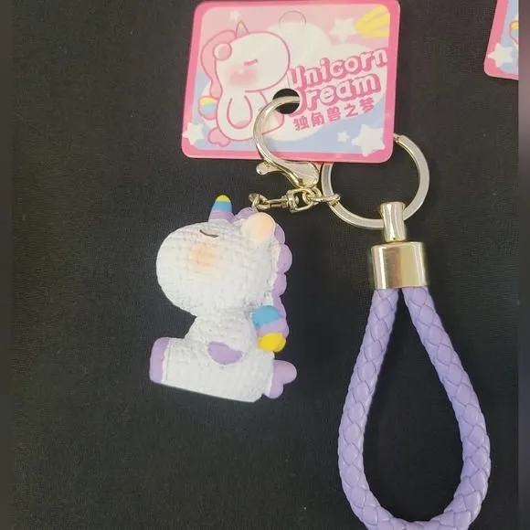 Product image for Unicorn Wristlet Resin Keychain - Color Purple