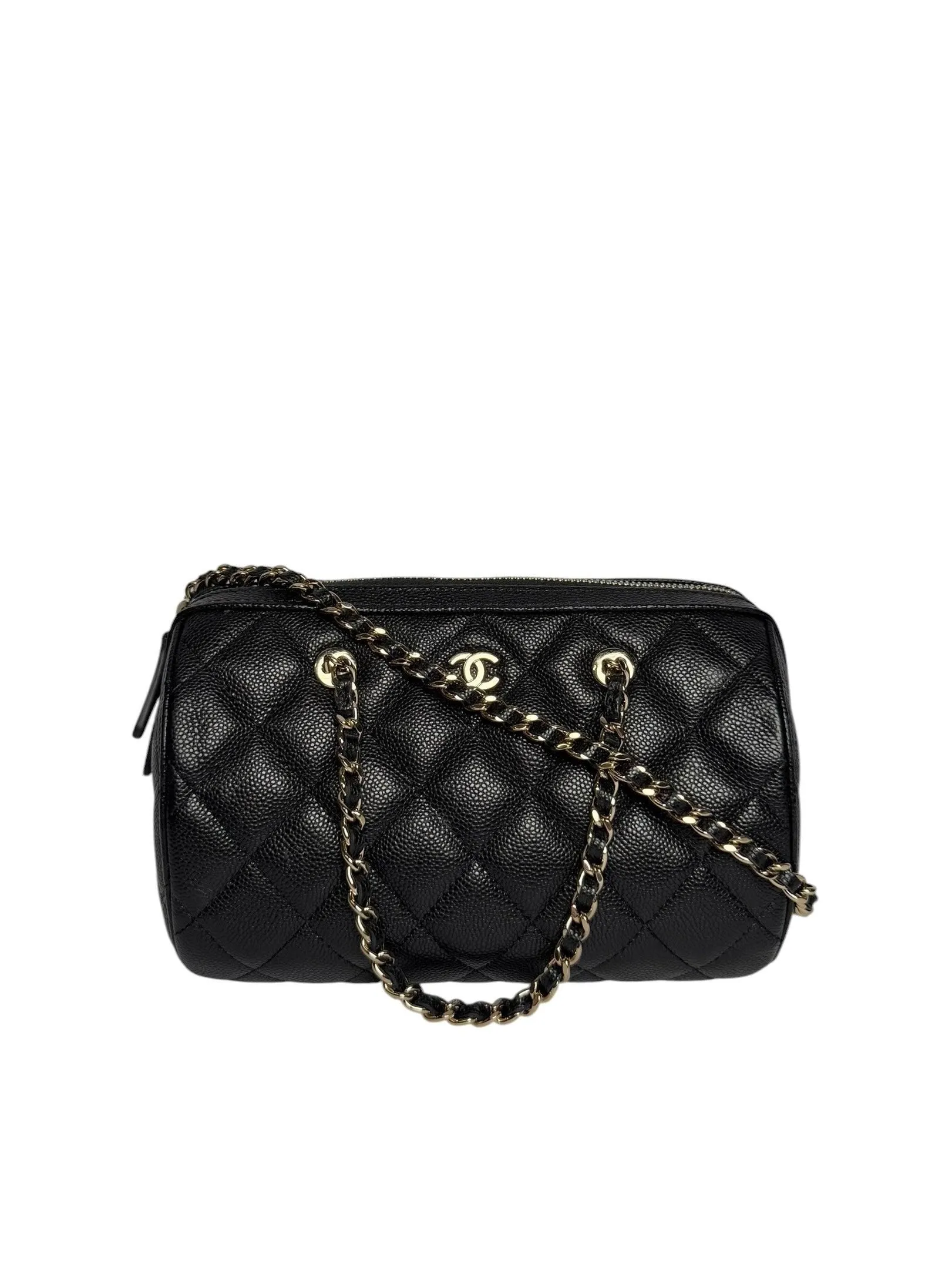 Chanel Black Caviar Barrel Bag