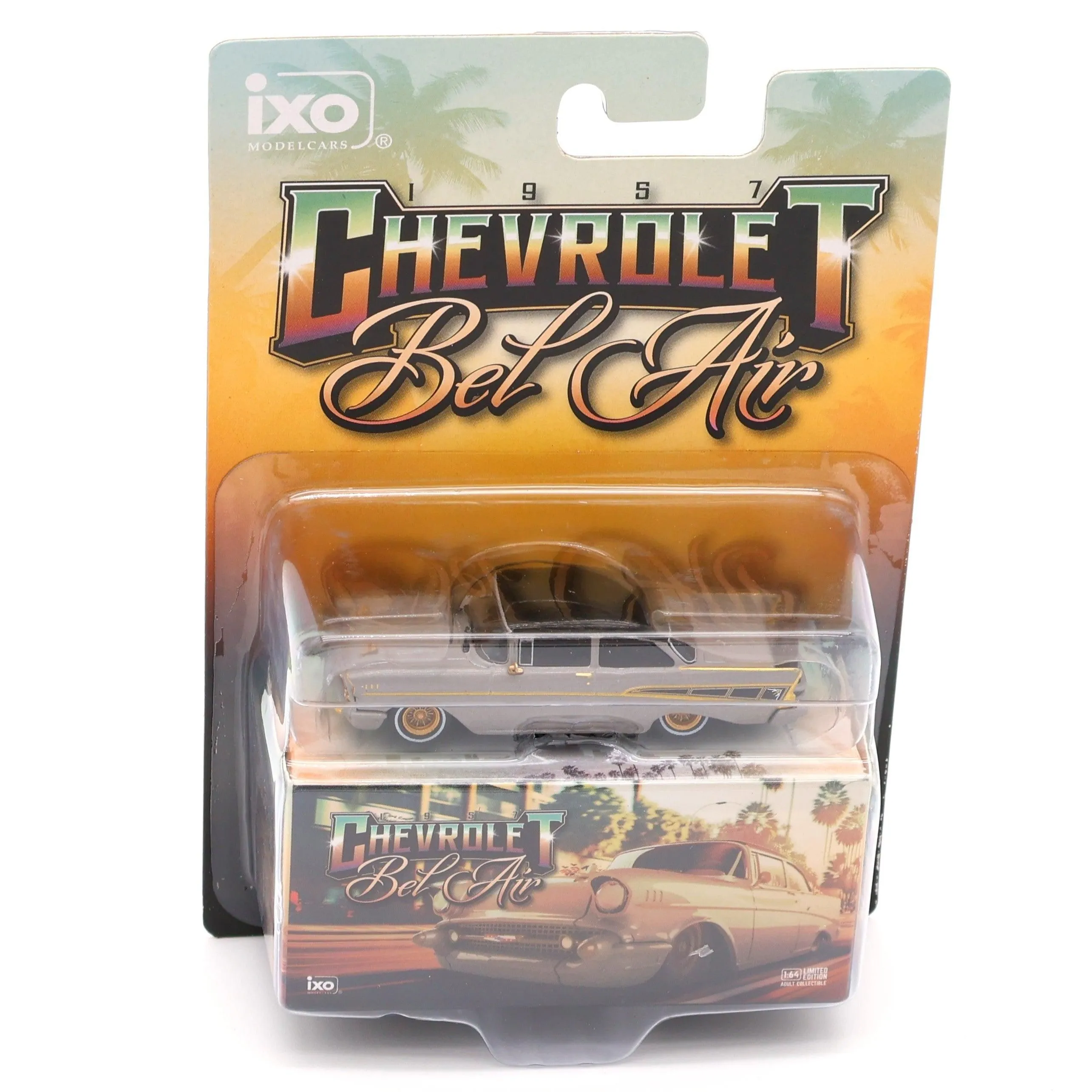 1957 Chevrolet Bel Air Grey Lowrider 1:64 Diecast