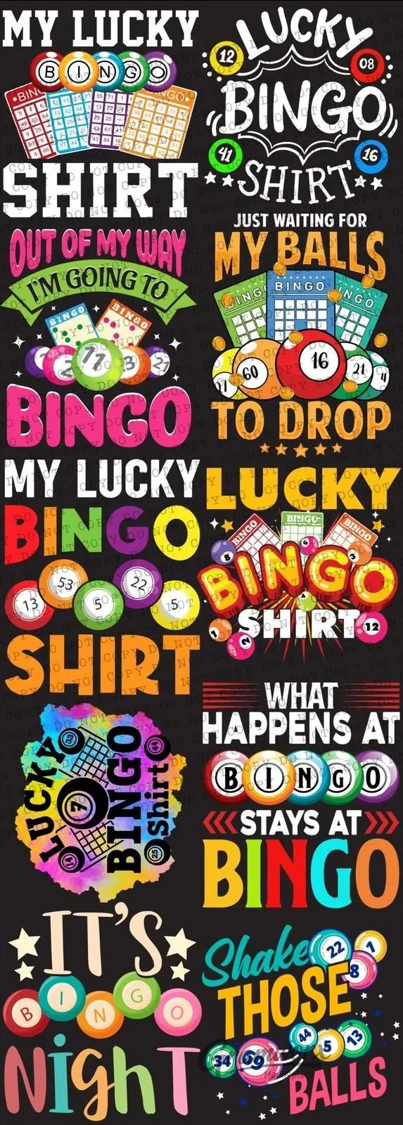 #3 – BINGO THEME DTF Gang Sheet – 22x60
