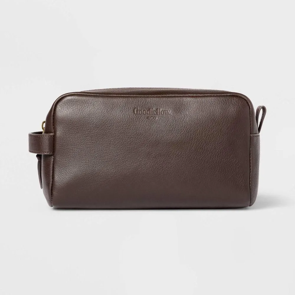 New Without Tags - Size: 9.25(L) x 4.92(W) in - Leather Dopp Kit Handbag - Goodfellow & Co