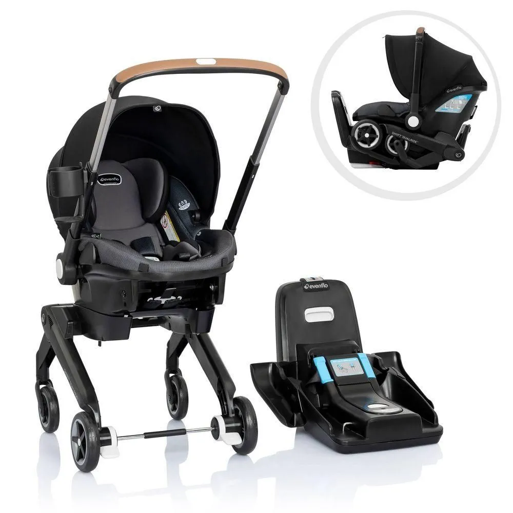 New without Tags - Evenflo Shyft DualRide Travel System with Carryall Storage - Boone Gray