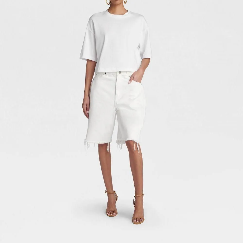 New without Tags - Size: 8 - KBB by KAHLANA Women's Low-Rise Wide Leg 'The Rachel Shorts' - White