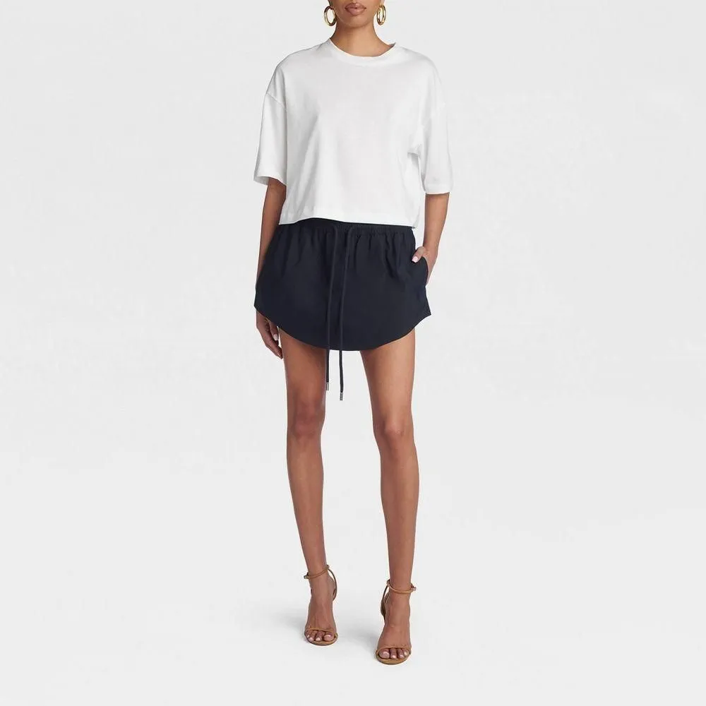 New without Tags - KBB by KAHLANA Women's 'The Drawstring Mini Skirt' - Navy Blue M