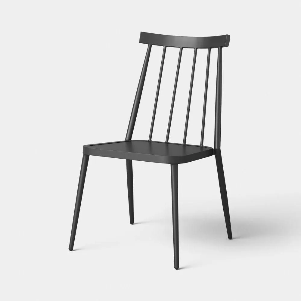 Open-box - Windsor Armless Patio Dining Stacking Chair Black - Threshold
