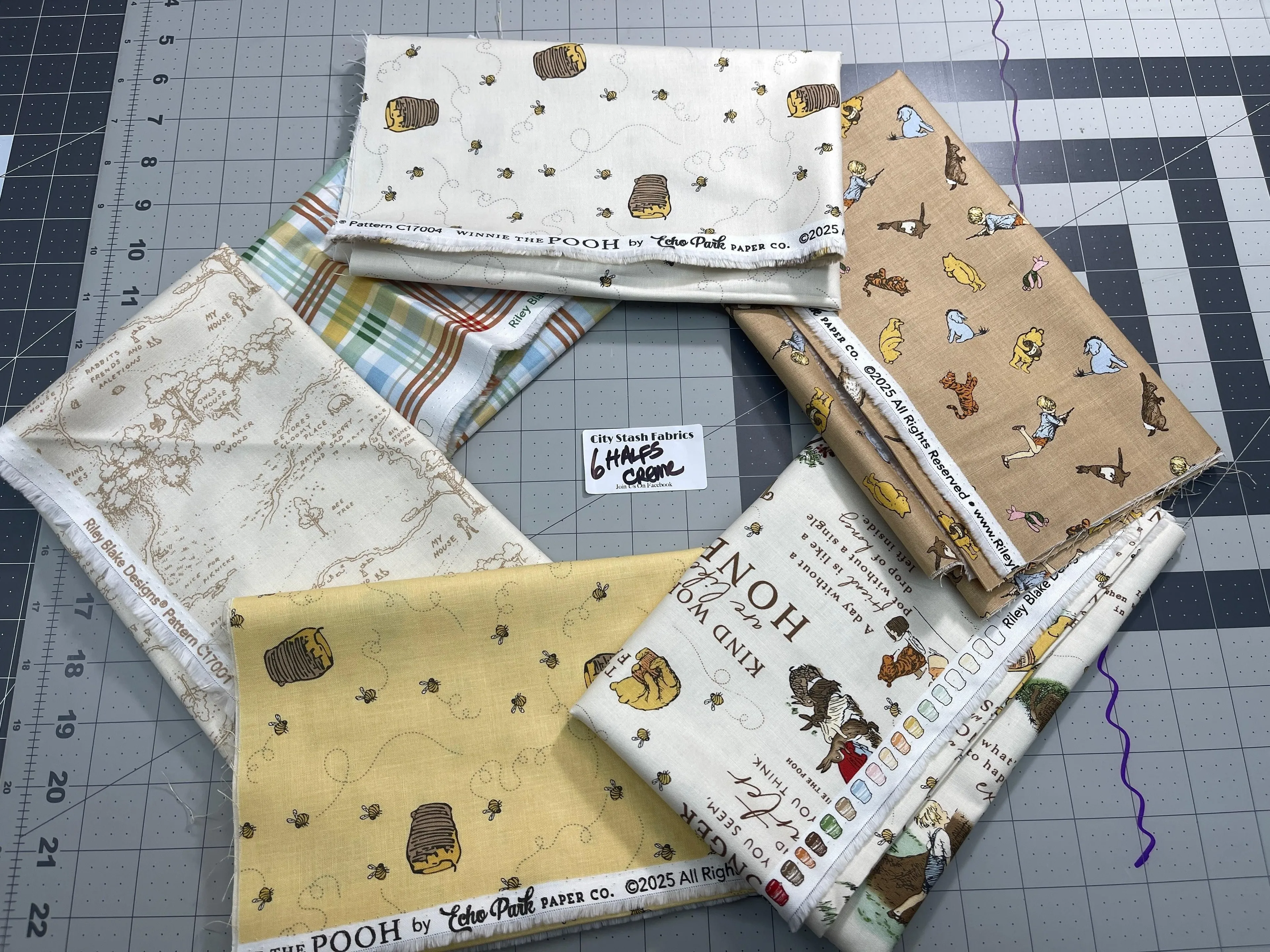 6 Half Yard Bundle Winnie the Pooh Collection Riley Blake