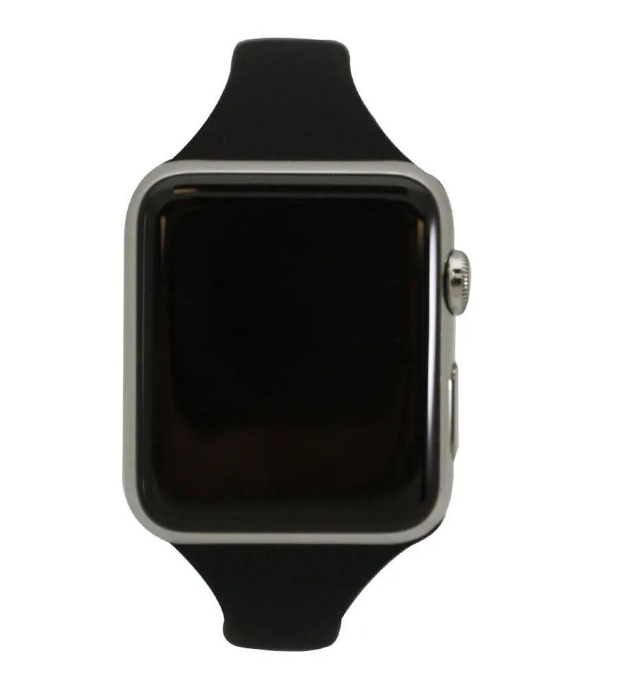 Open-box - Olivia Pratt Solid Color Slim Style Apple Watch Band - Black 38mm