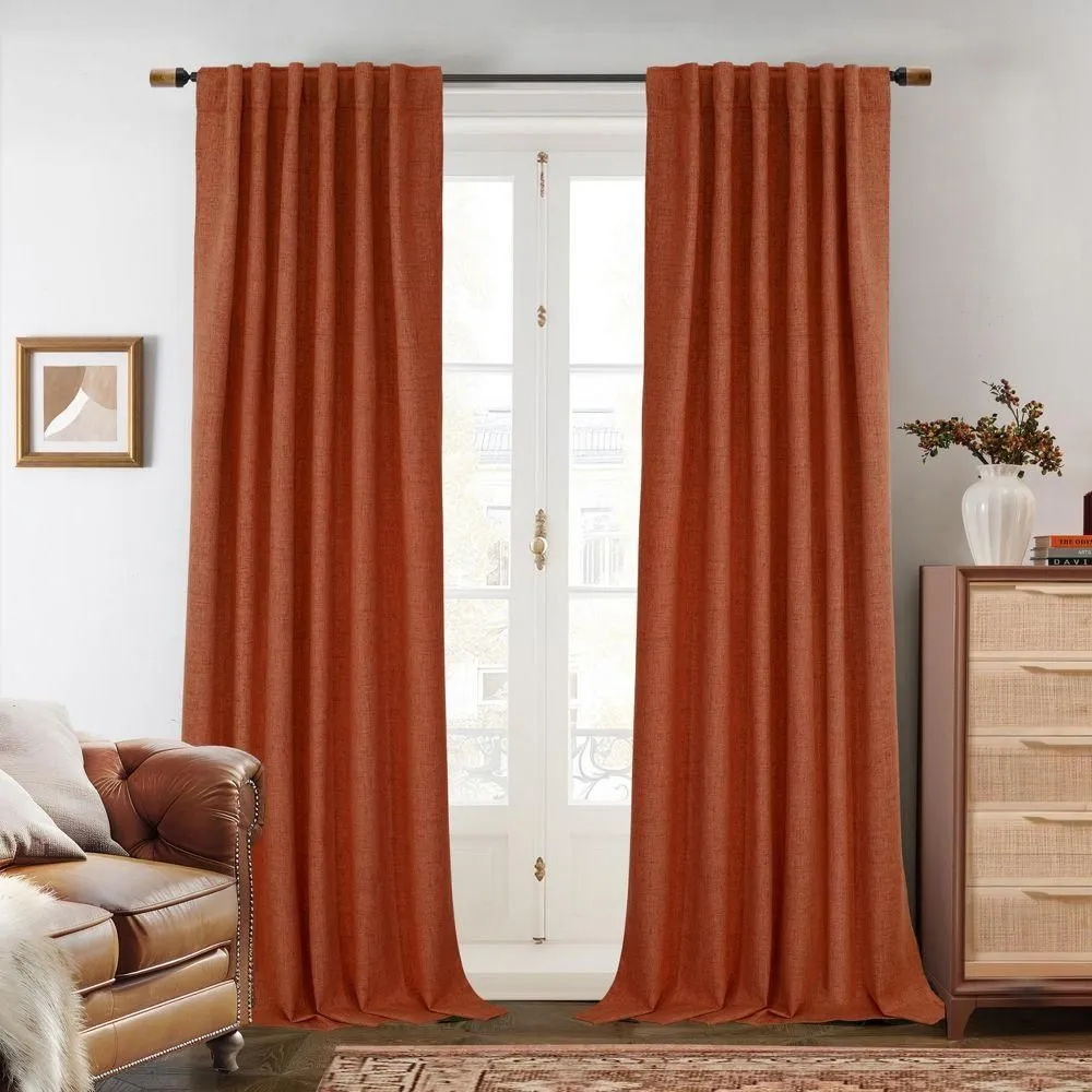 New without box - DriftAway 100% Blackout Linen Textured Curtains Double Layer Drape Farmhouse