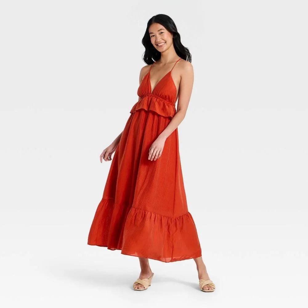 New without Tags - Women's Ruffle Maxi Dress - A New Day Orange M