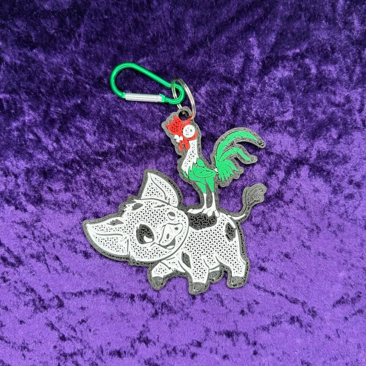 Hei Hei and Pua-Inspired 3D Printed Pin Keychain