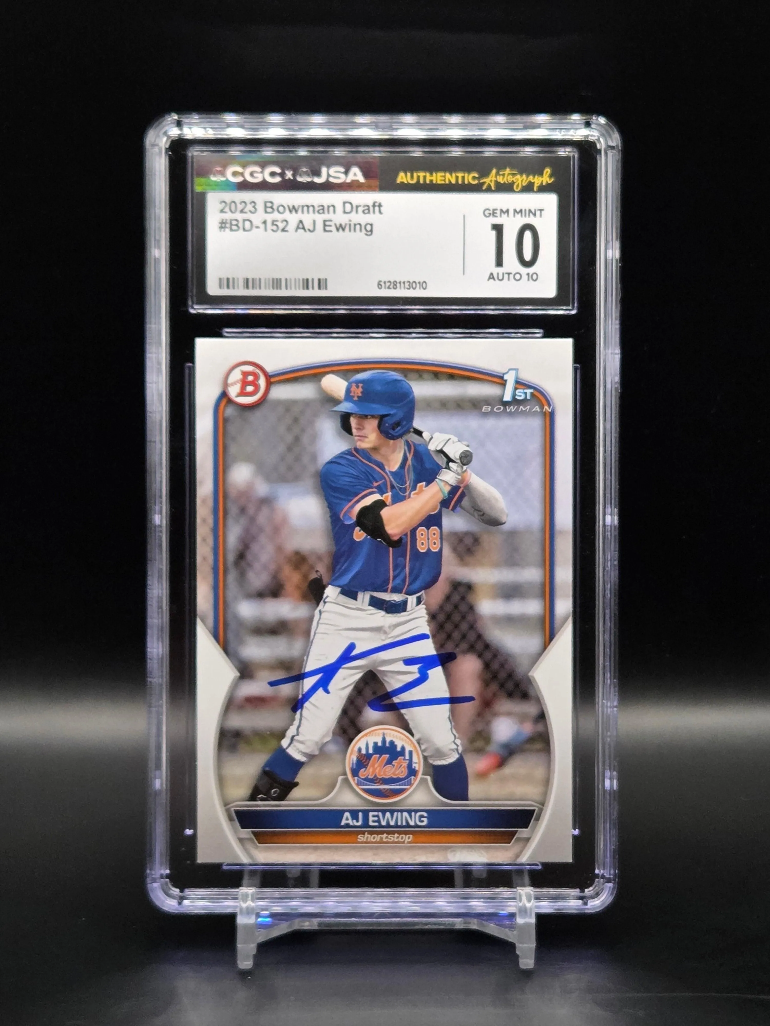 AJ Ewing NY Mets 2023 1st Bowman AUTO BD-152 - Graded CGC 10/JSA 10