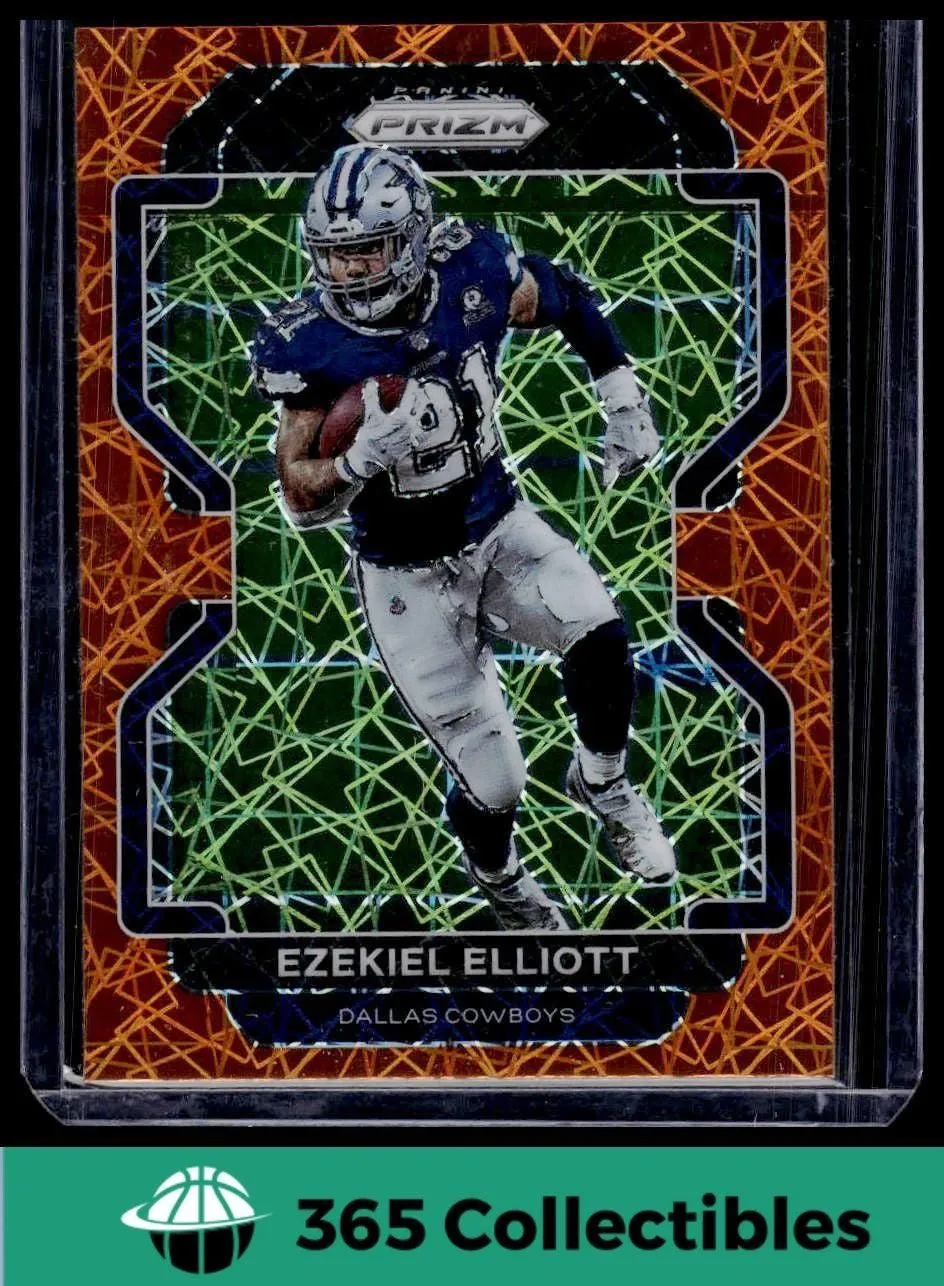 2021 Panini Prizm #243 Ezekiel Elliott Orange Lazer Prizm Dallas Cowboys