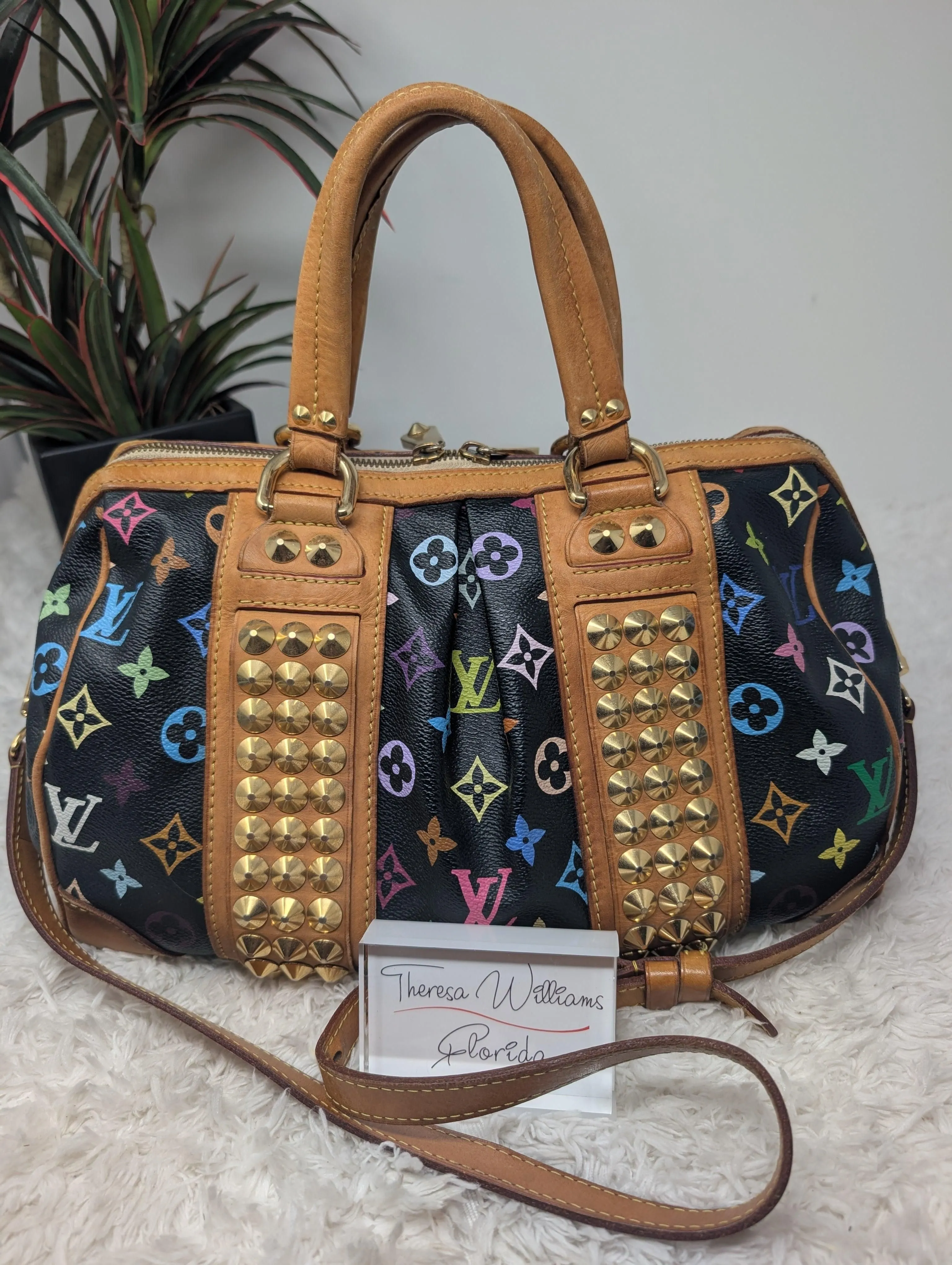 LOUIS VUITTON BLACK MULTICOLOR COURTNEY