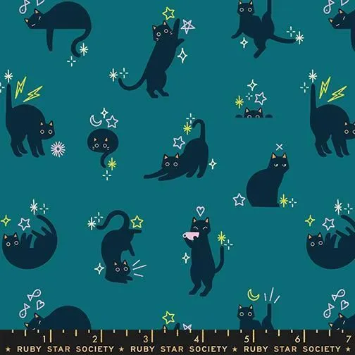 Freaky Familiars Catwalk Cats RS5193 14 Ruby Star Half Yard
