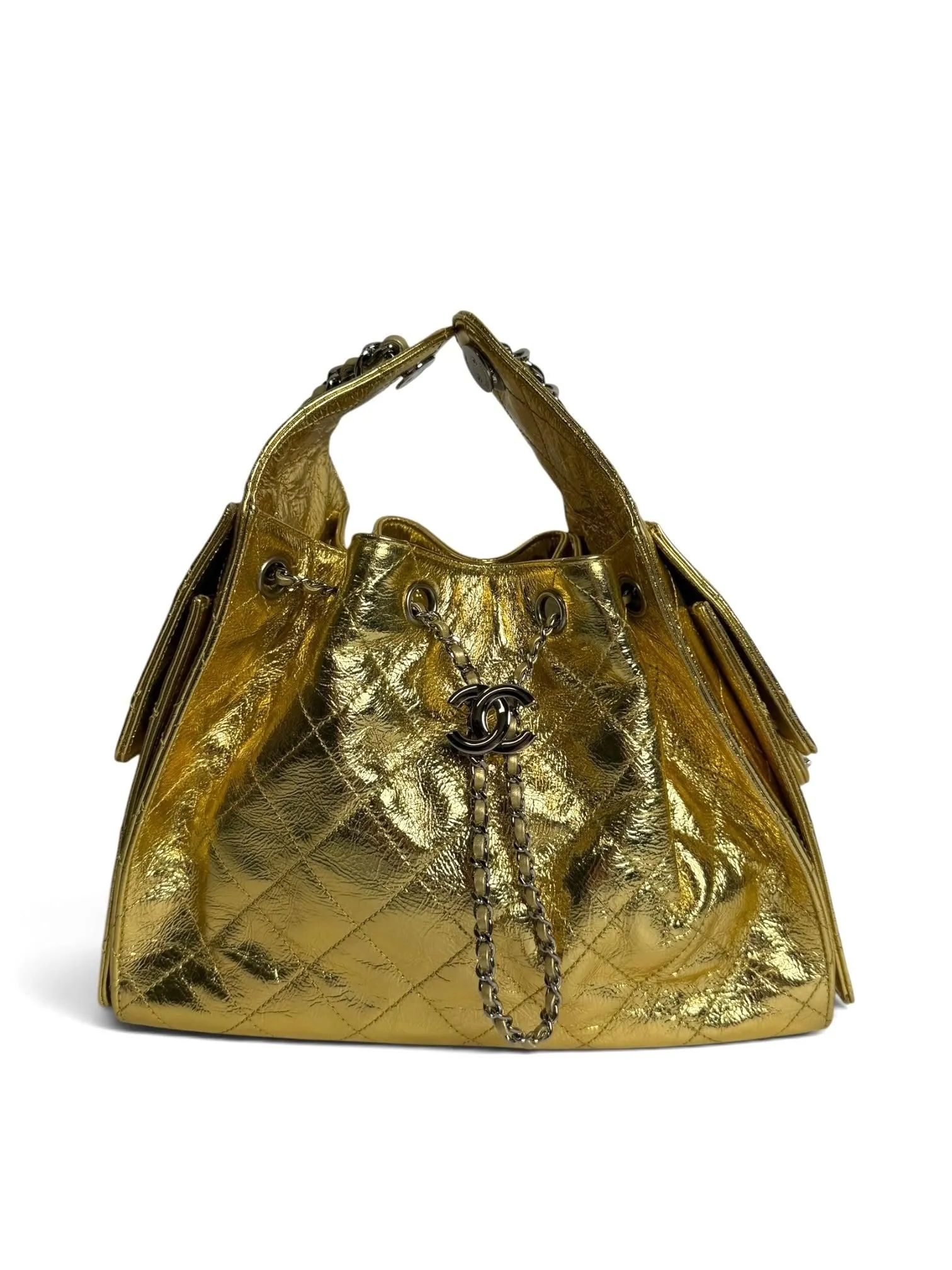 Chanel 25 Small Gold Calfskin SHW