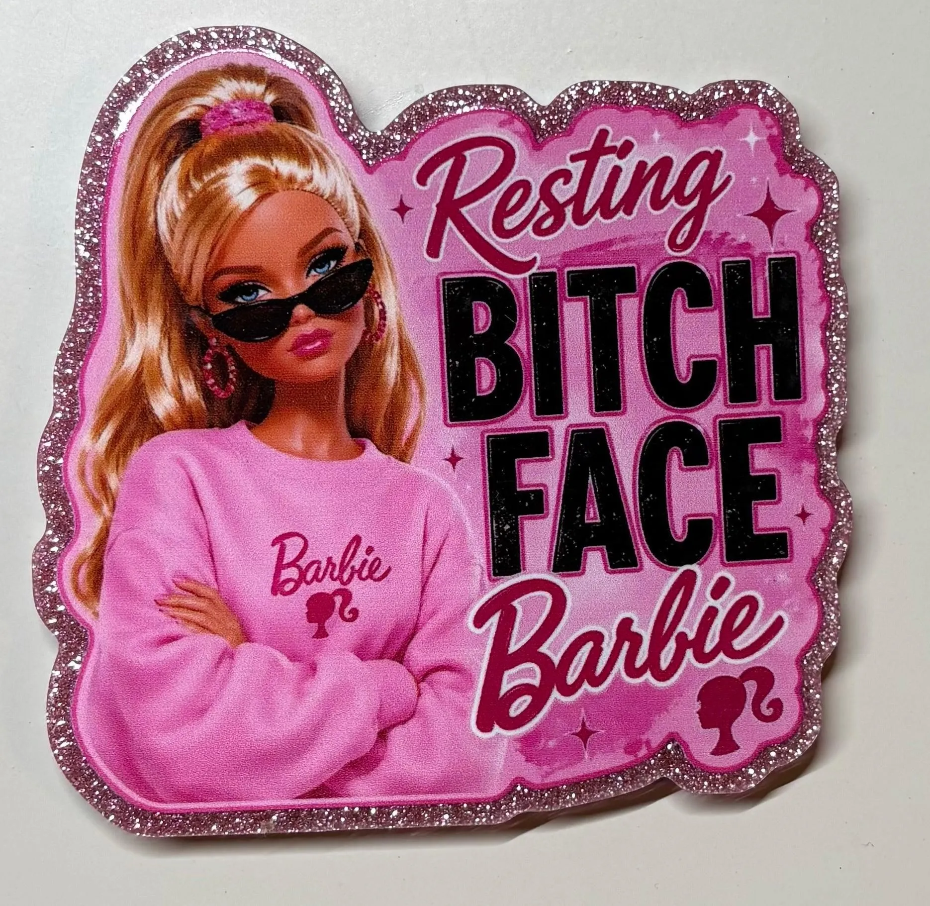 Resting Bitch Face Barbie Medium Magnet
