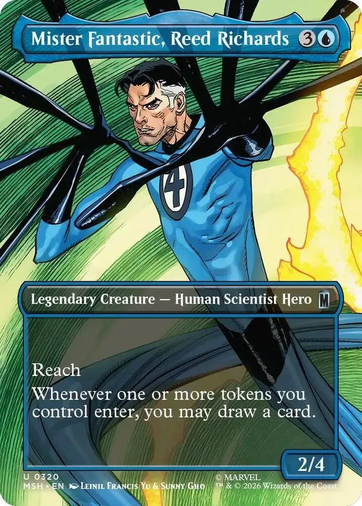 MSH, Mister Fantastic, Reed Richards, (Borderless), 320, U, Near Mint, (Foil), EN