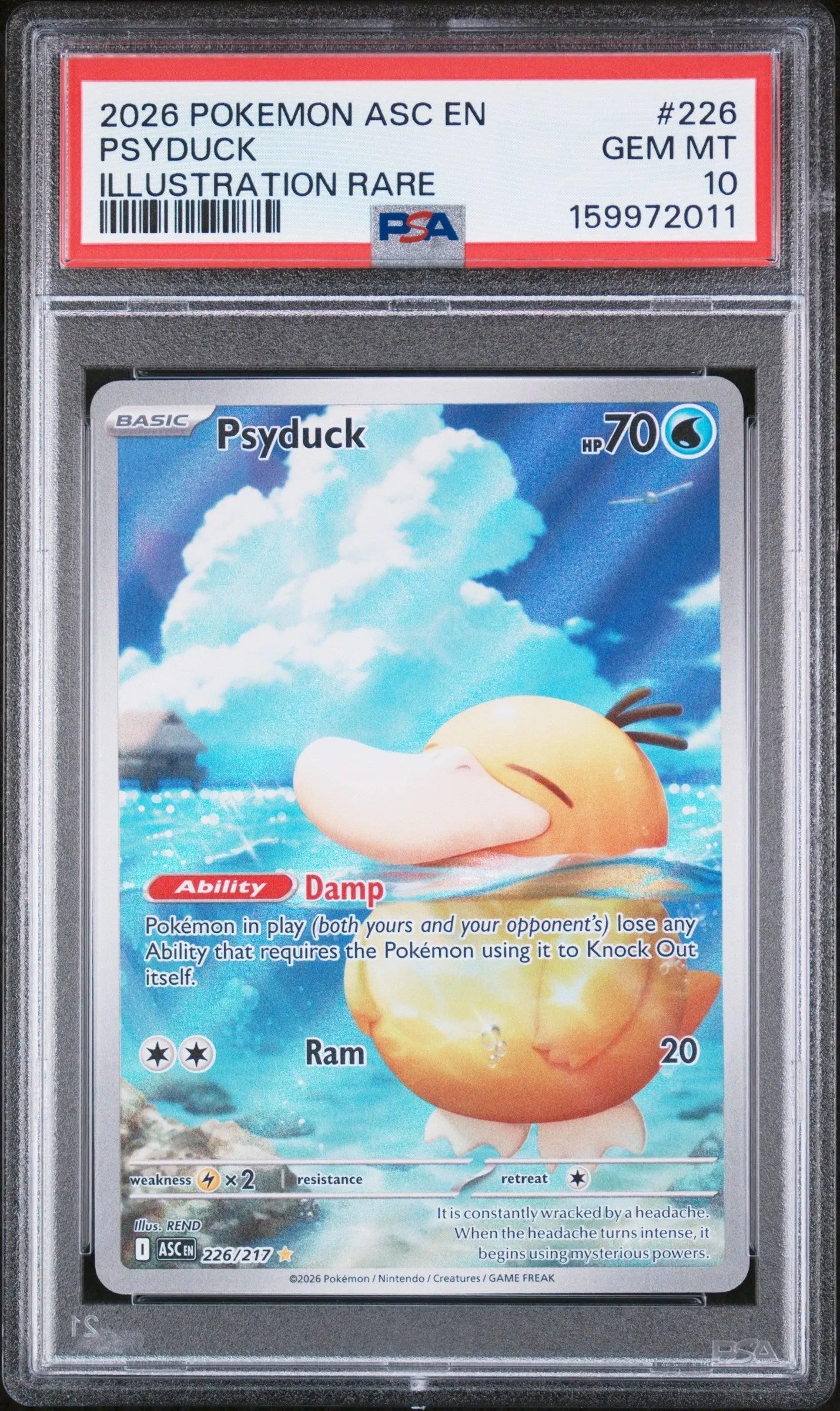 PSA 10 PSYDUCK #226 ILLUSTRATION RARE 2026 POKEMON ASCENDED HEROES