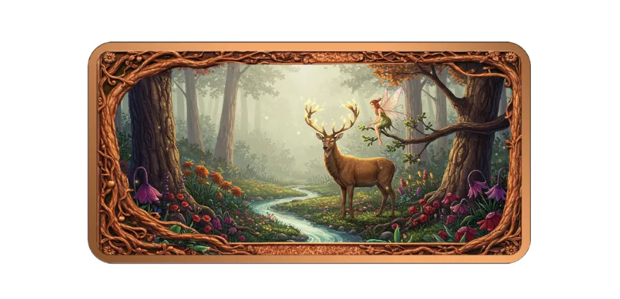 In Stock! 10oz Enchanted Moonriver Grove Colorized Copper Bar in Capsule
