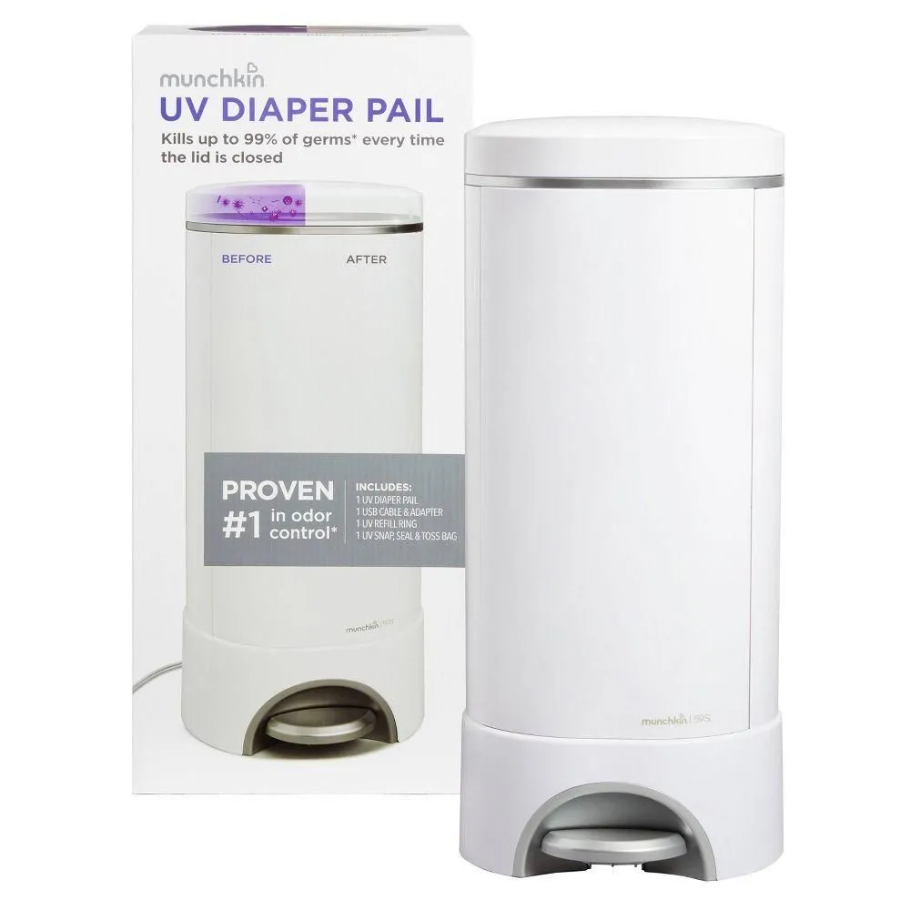 New without Tags - Munchkin UV Diaper Pail - White