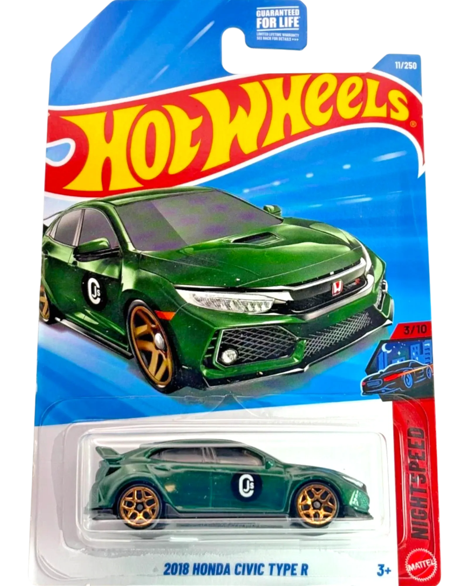2026 Hot Wheels 2018 Honda Civic Type R Green 3/10 Case F 11/250