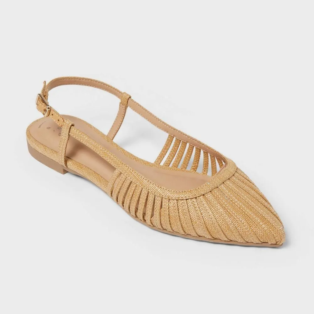 New without Tags - Size: 7.5 - Women’s Marisol Flats with Memory Foam Insole - A New Day Natural