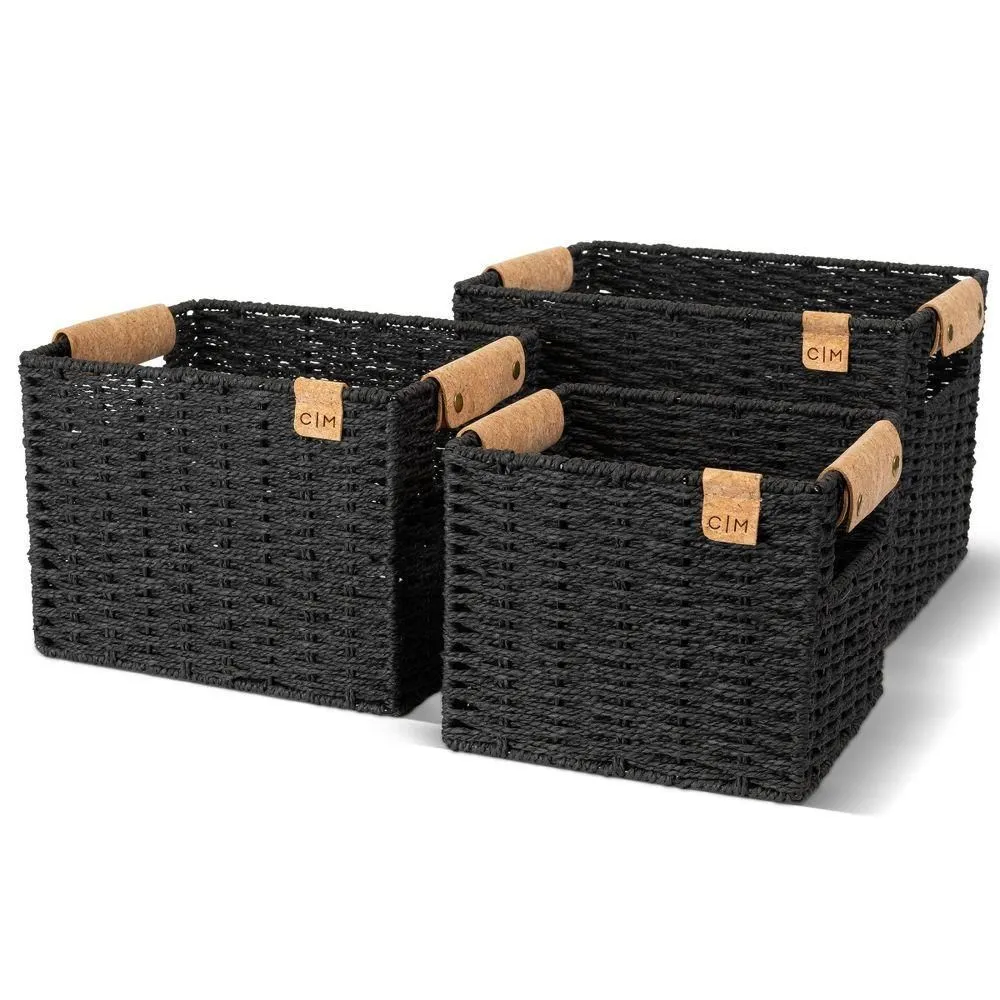 New without box - CleverMade 3pk Nested Paper Basket Charcoal