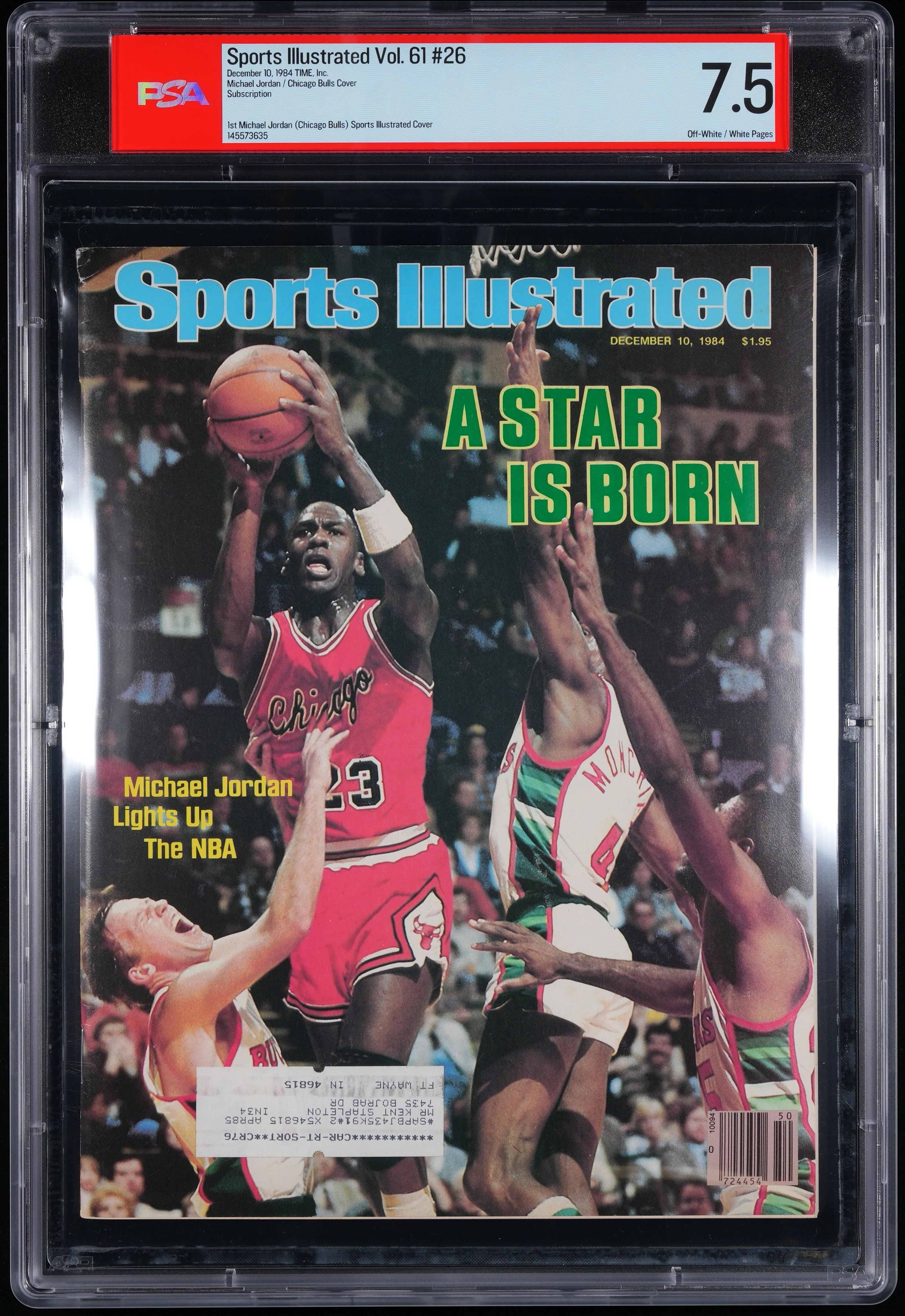 Time, Inc. Sports Illustrated December 10, 1984 Subscription Michael Jordan PSA 7.5