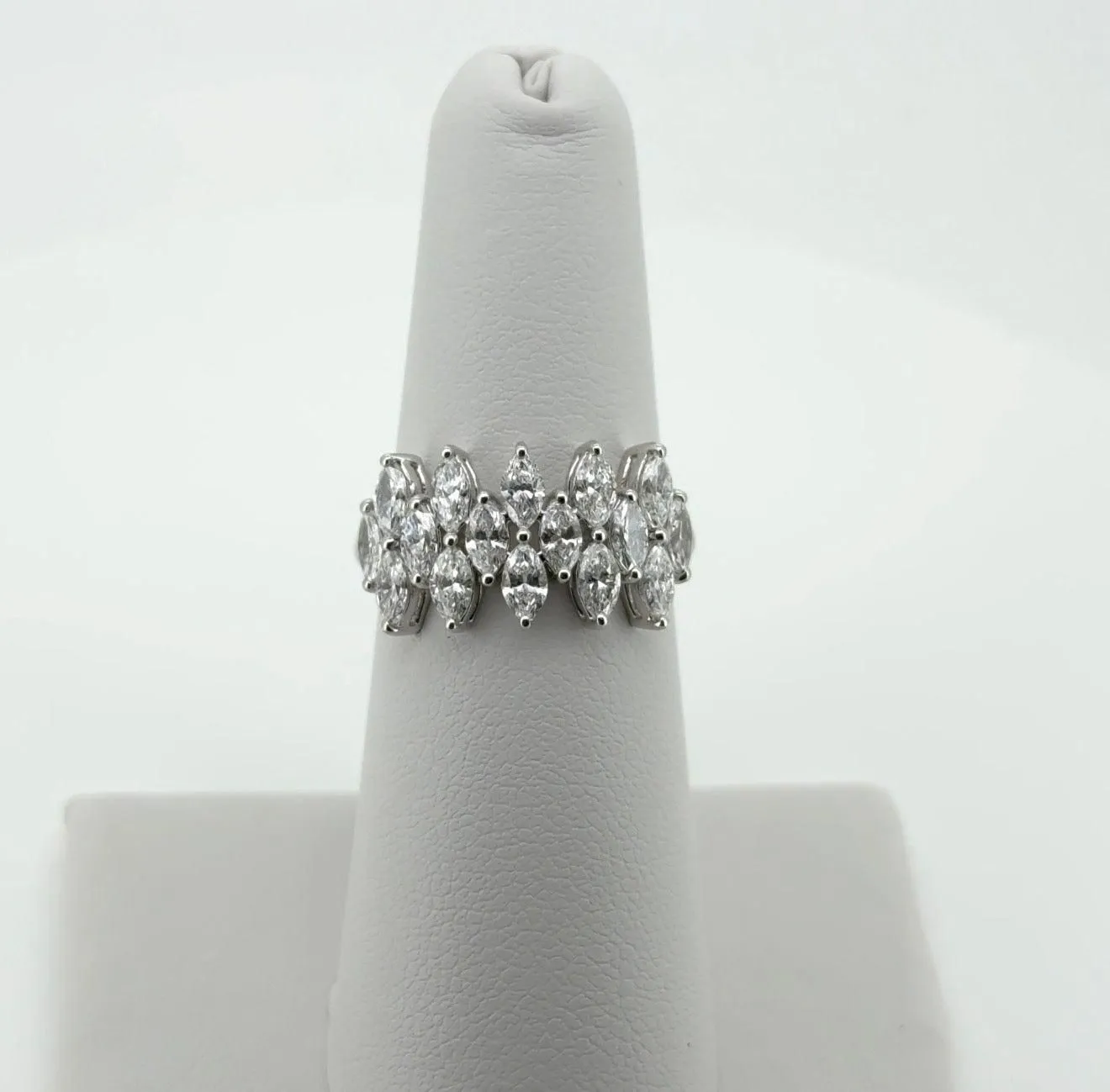 1.67ctw Marquise Lab Diamond 14kt White Gold Multi-Stone Ring RGF-698