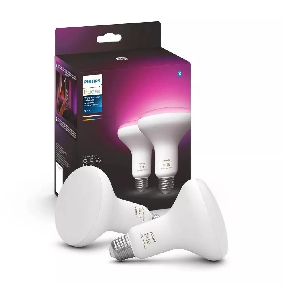 Open-box - Philips Hue 2pk BR30 Color LED Smart Bluetooth Lights and Bridge Compatible