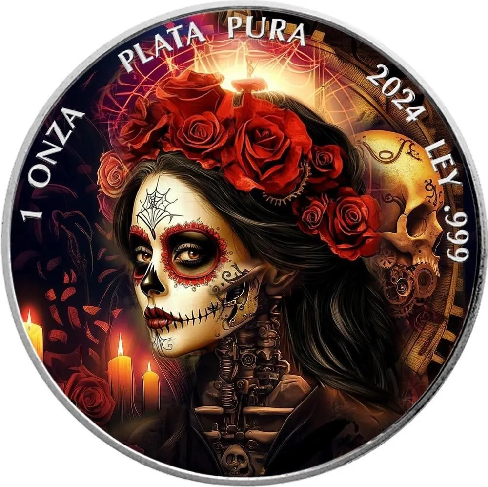In Stock! 2024 Mexico Dama de la Muerte Steampunk Edition 1 oz Silver Coin