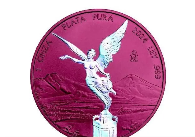 In Stock! 2024 Mexico Libertad Space Pink Holograph 1oz .999 Silver Coin
