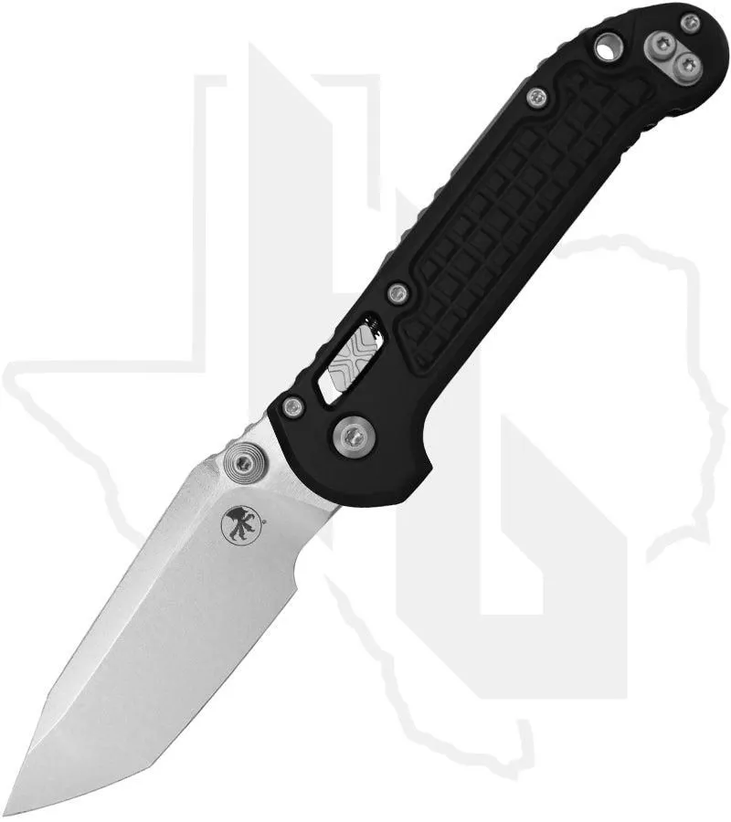 Microtech L.U.D.T. Ram-Lok 1136RL-10FR - Tanto Edge, Stonewashed, Black Frag Pattern Aluminum