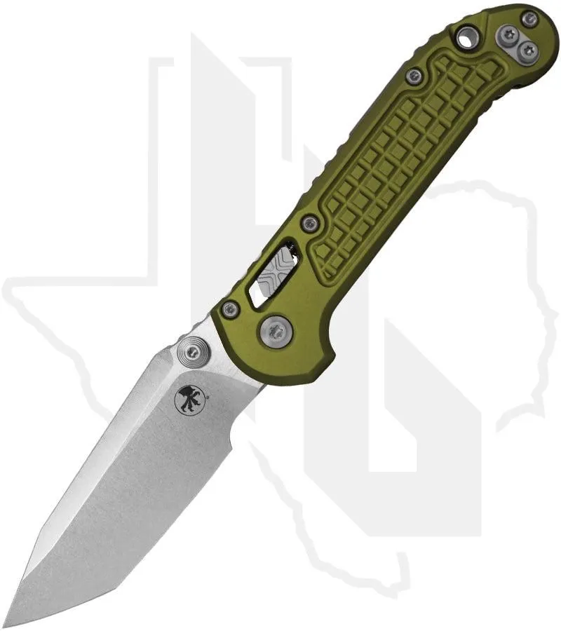 Microtech L.U.D.T. Ram-Lok 1136RL-10FROD - Tanto Edge, Stonewashed, OD Green Frag Pattern Aluminum