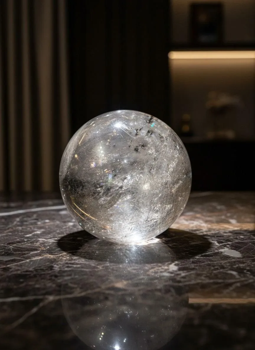 zExclusive Garden Quartz Crystal Sphere Large Polished — Collector Grade Mineral Specimen