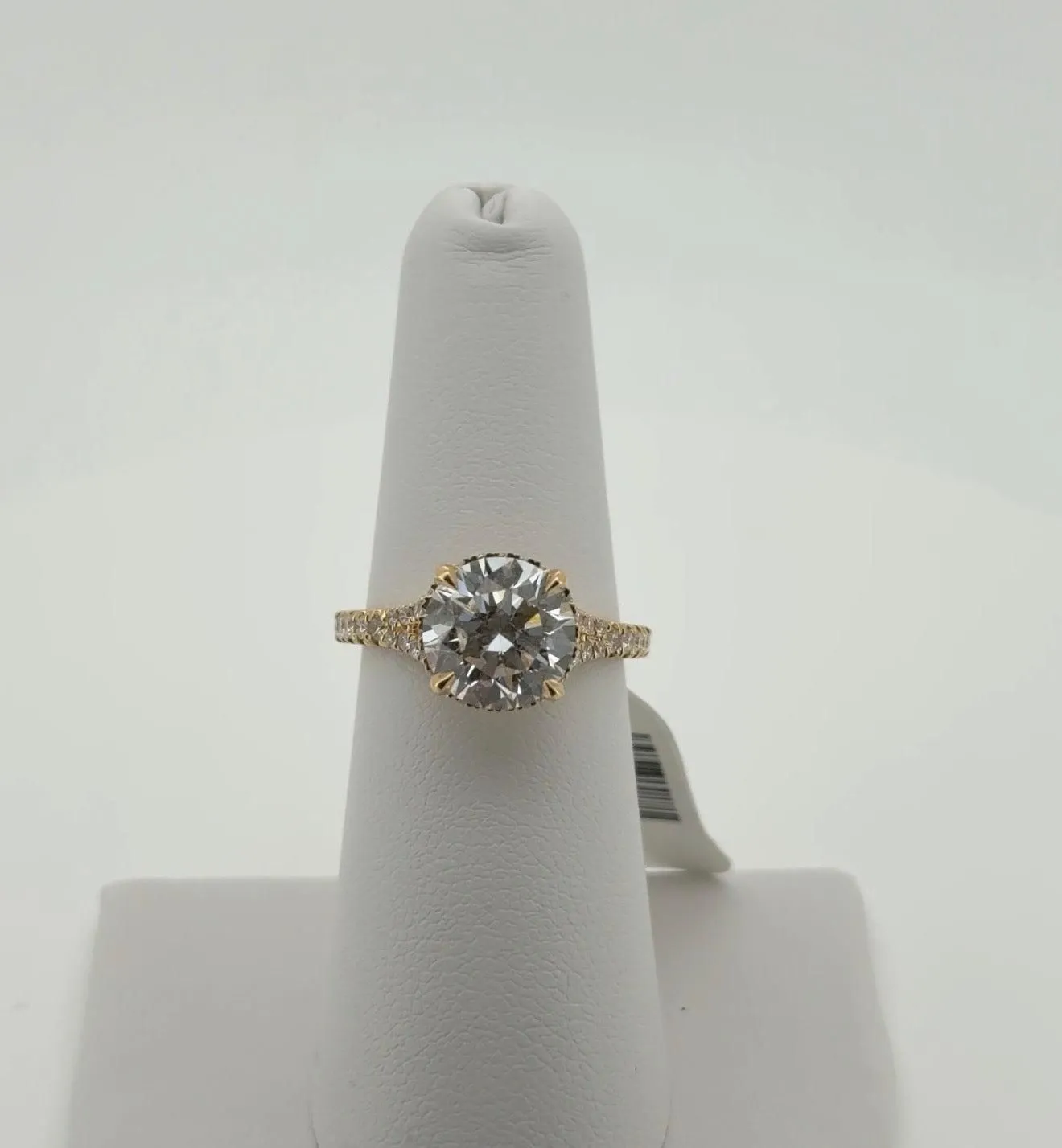 3.00ct Round E VVS2 Lab Diamond 18kt Yellow Gold Ring SR6587