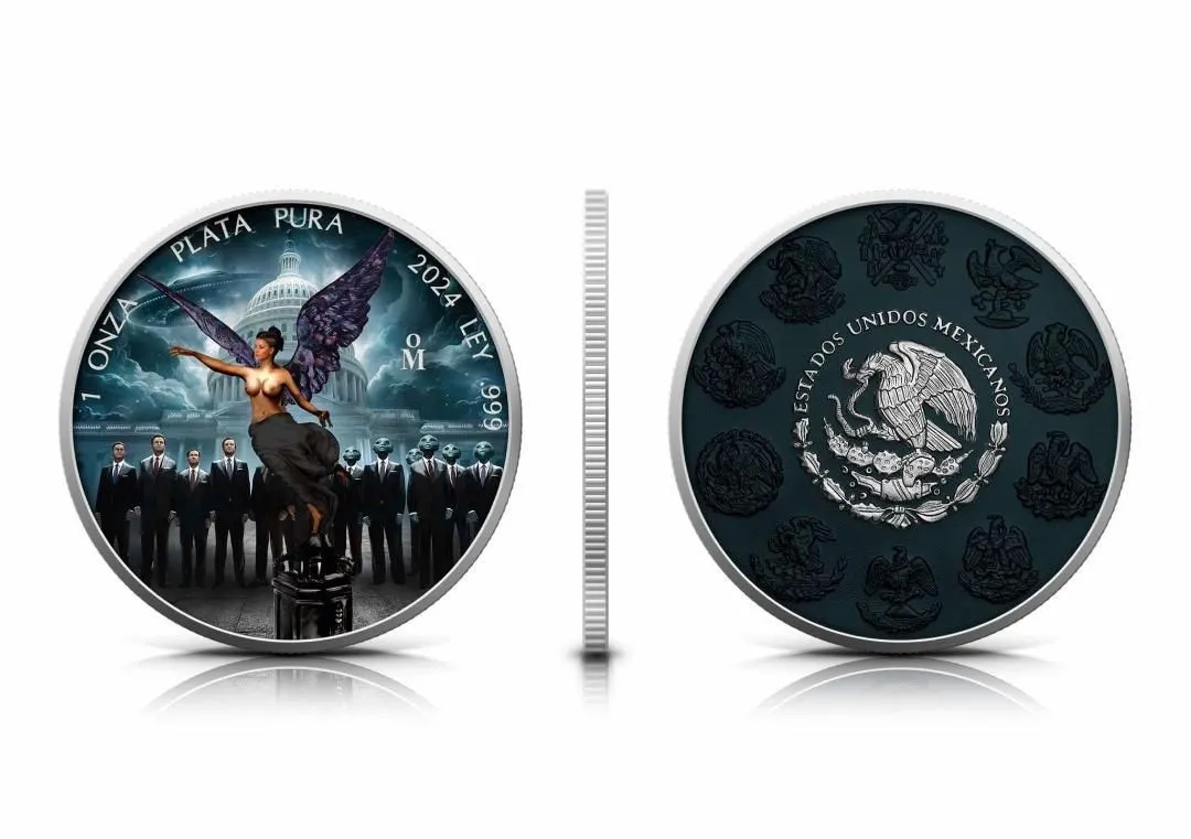 In Stock! 2024 Mexico Libertad - Black Holo Series #3 Last Release - Dark Secrets Libertad 1 oz Silver (299 mintage)