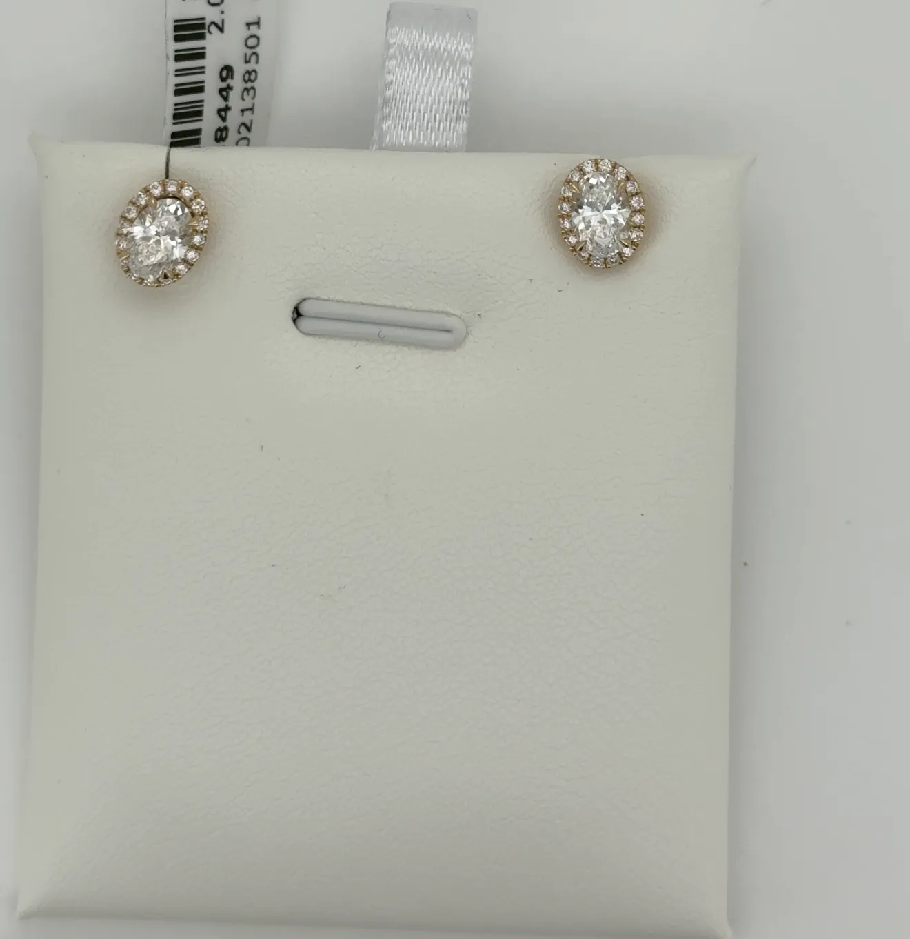 1.167ctw Oval Lab Diamond 14kt Yellow Gold Earrings SA5567EO-6.2x4.4Y
