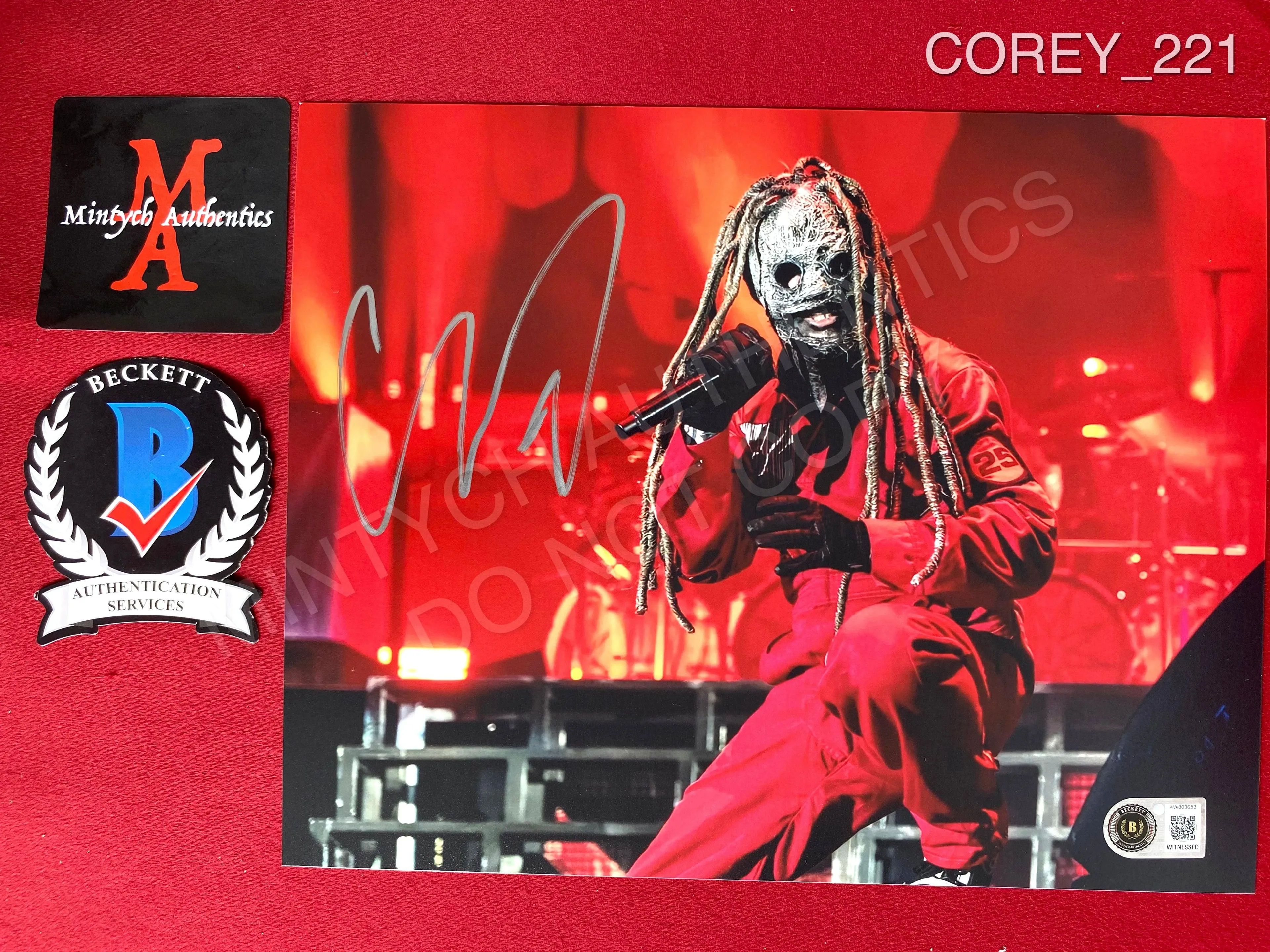 COREY_221 - 8x10 Slipknot Photo Autographed By Corey Taylor