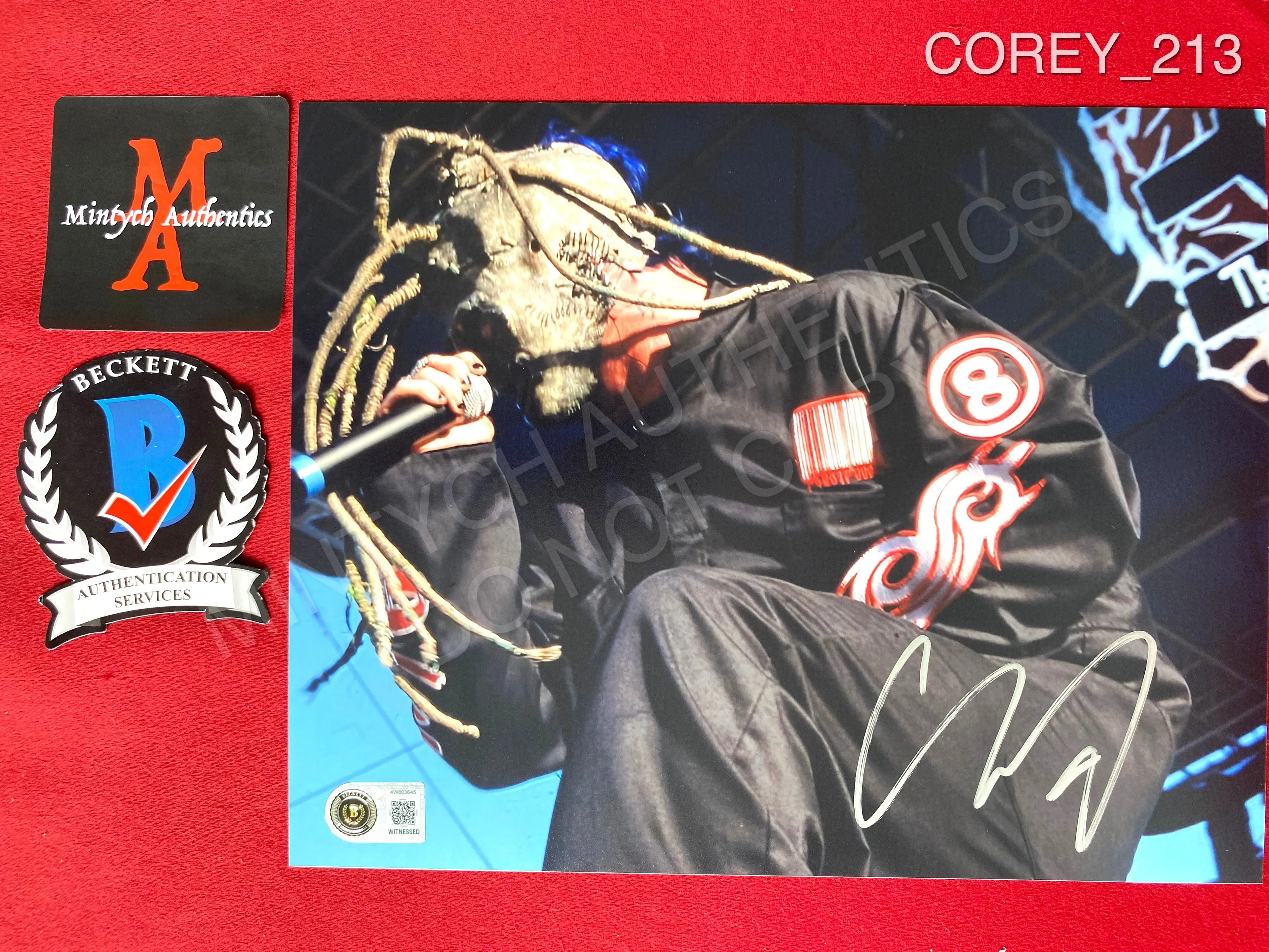 COREY_213 - 8x10 Slipknot Photo Autographed By Corey Taylor