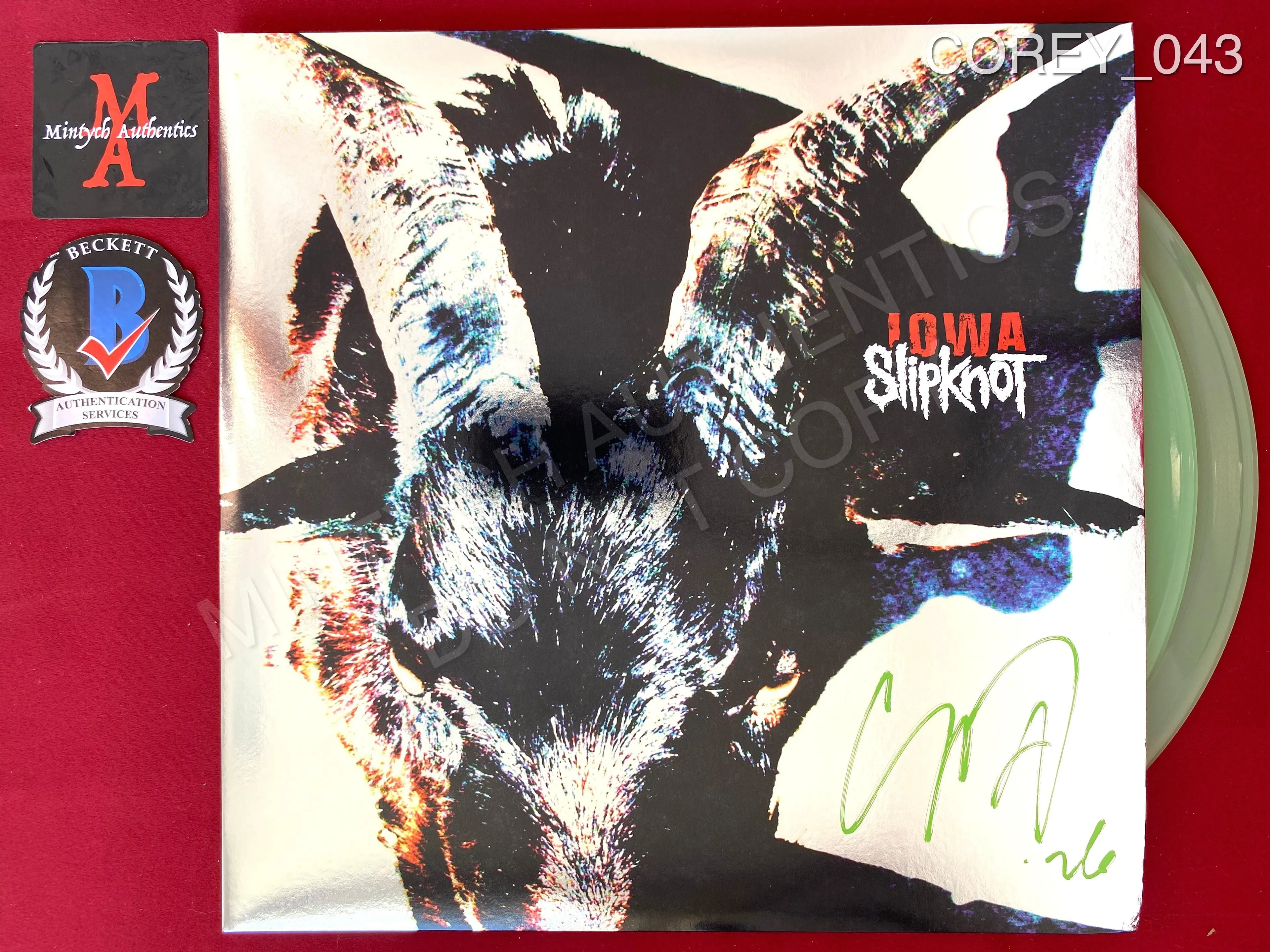 COREY_043 - Slipknot "Iowa" Vinyl Autographed By Corey Taylor