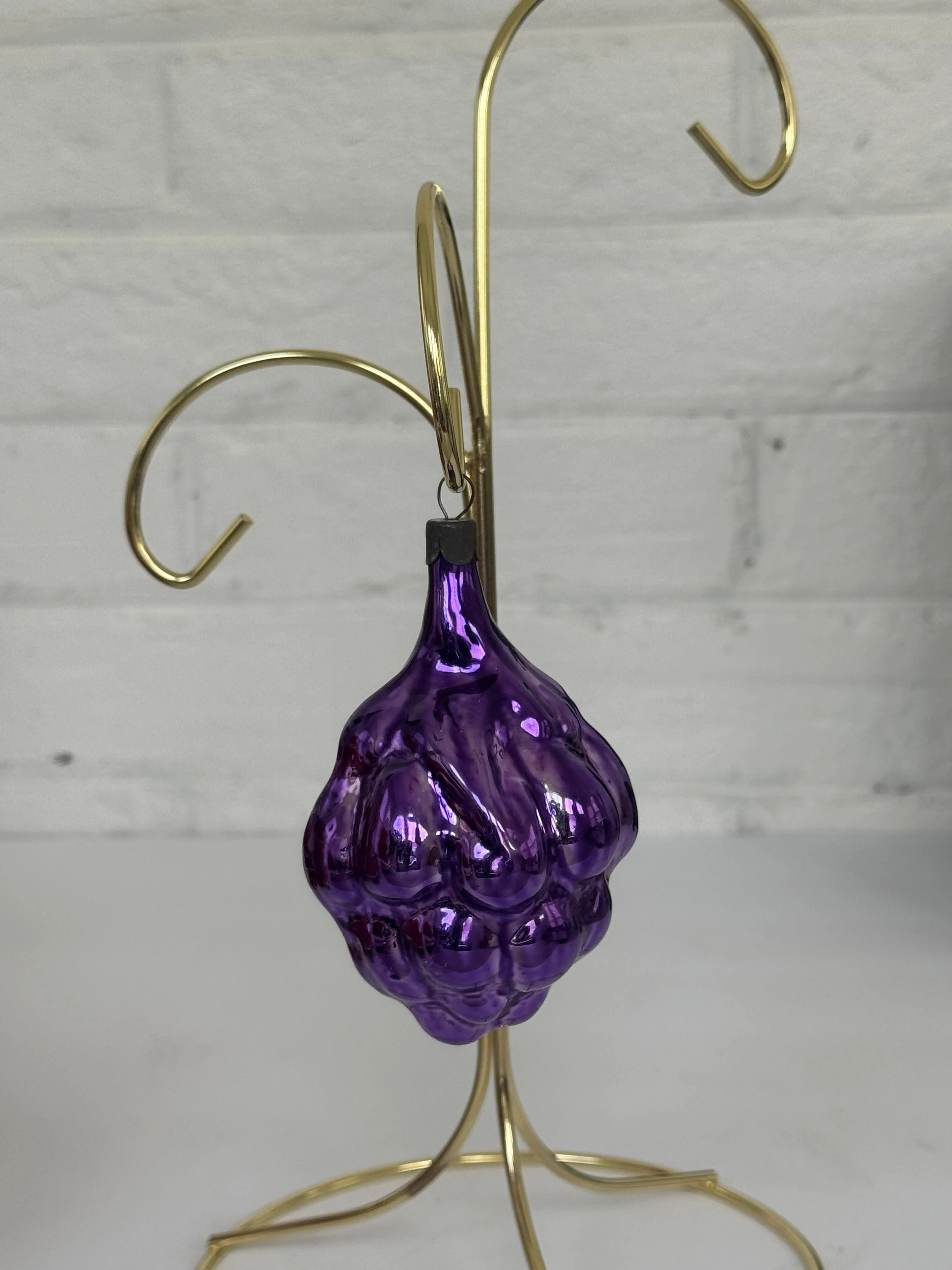 Vintage USSR Blown Glass Grape Christmas Ornament