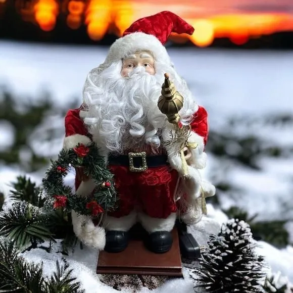 Product image for Large Illuminated Artisan Made Christmas Santa Scepter Bag of Toys Red 24" Tall