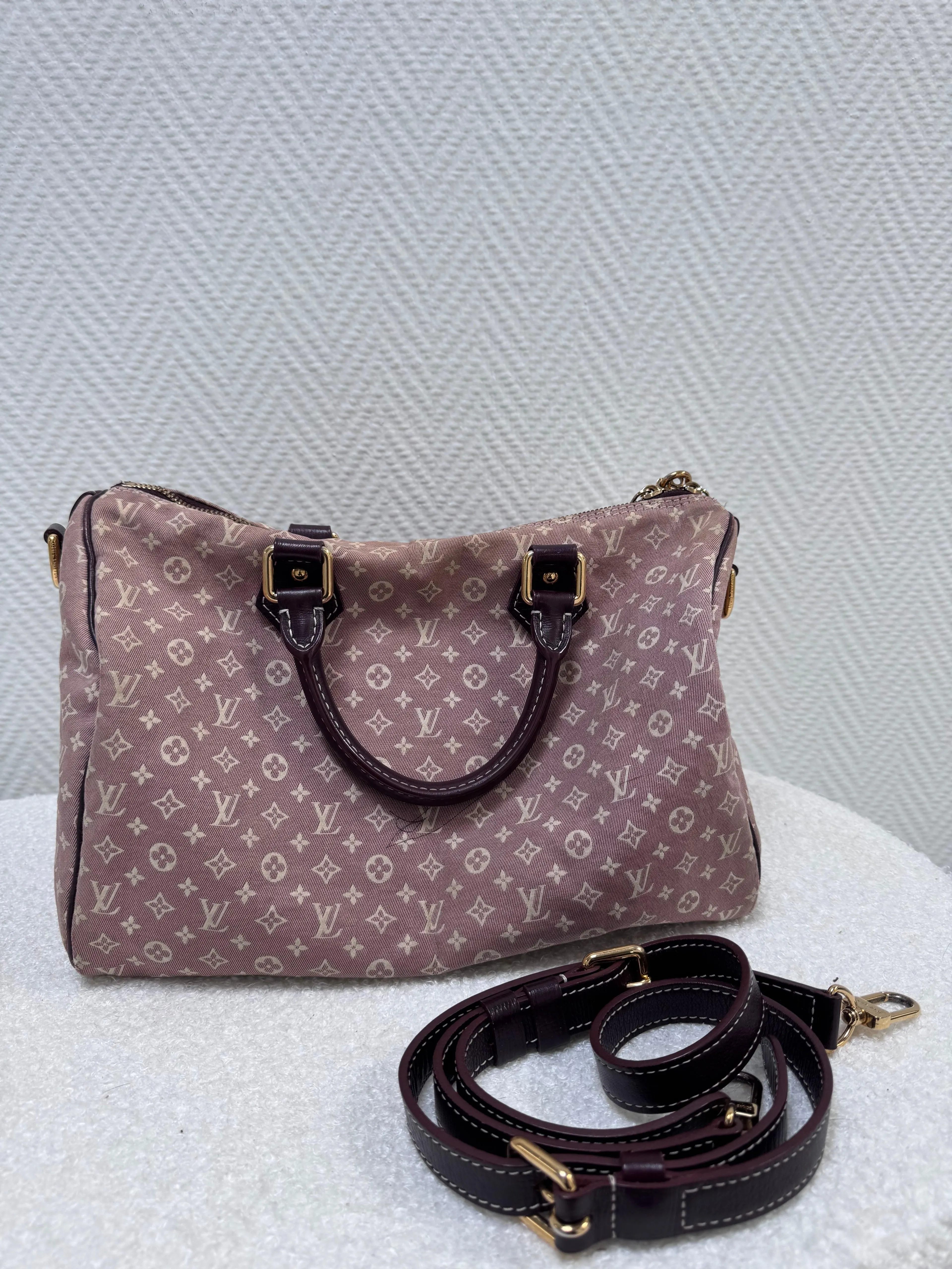 Louis Vuitton Speedy 30 bandouliere lin marron