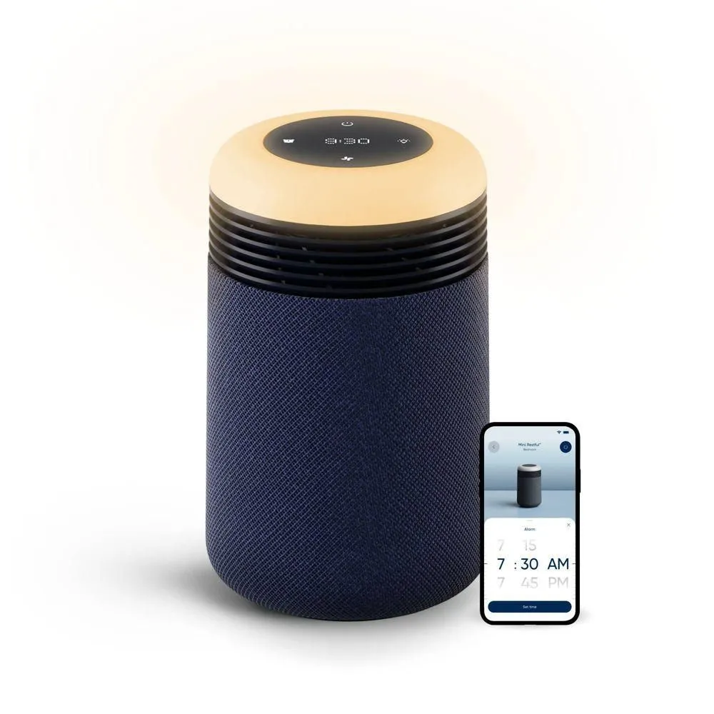 Open-box - Blueair Mini Restful Air purifier and Sunrise Clock Midnight Blue
