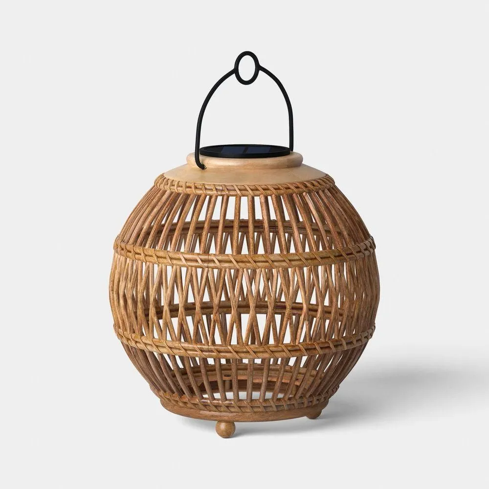 Used and fully functioning - Open Weave Battery/Solar LED Outdoor Medium Lantern - Threshold