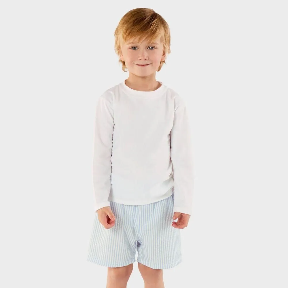 New without Tags - RuggedButts Baby Boys' Seersucker Swim Trunks - Blue 18M