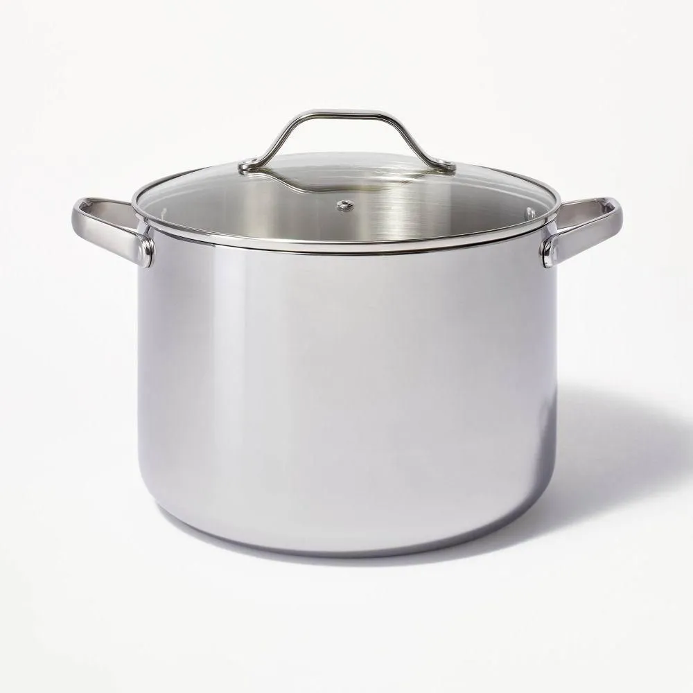 New without box - 12qt Stainless Steel Stock Pot Silver - Figmint