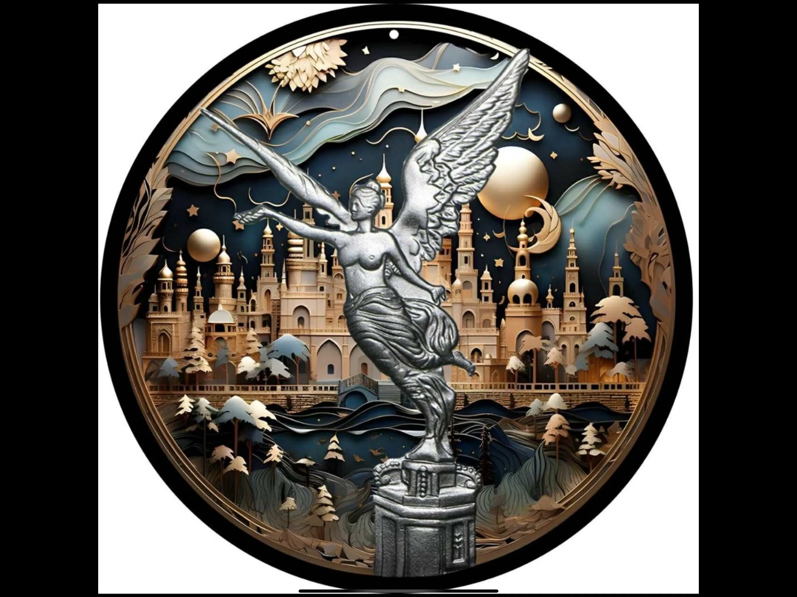 In Stock! 2024 Mexico Libertad Magical Palace 1 oz Colorized Silver Art Coin (100 Mintage)